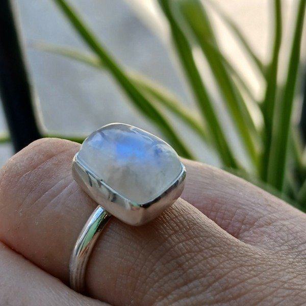Producto - Anillo Plata 925 piedra de la luna - Talle 16,5