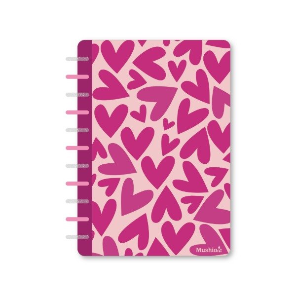 Producto - Cuaderno 008 - Corazones Rosas A4