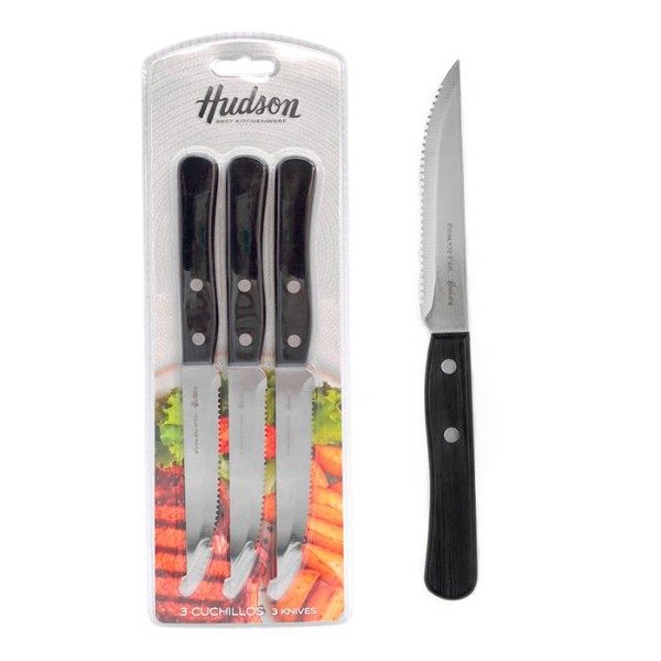 Producto - SET DE 3 CUCHILLOS HUDSON DAILY ACERO Y MADERA - 1