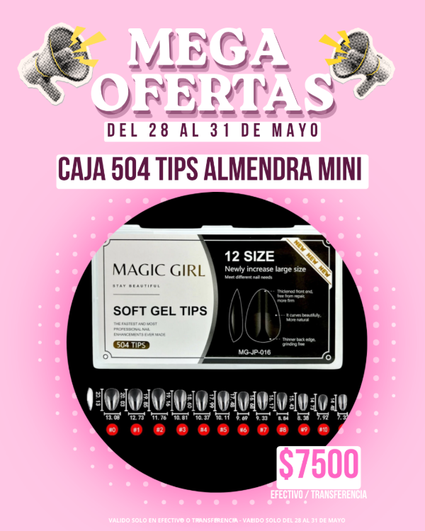 Producto - OFERTA Tips Almendra Mini Magic Girl 504