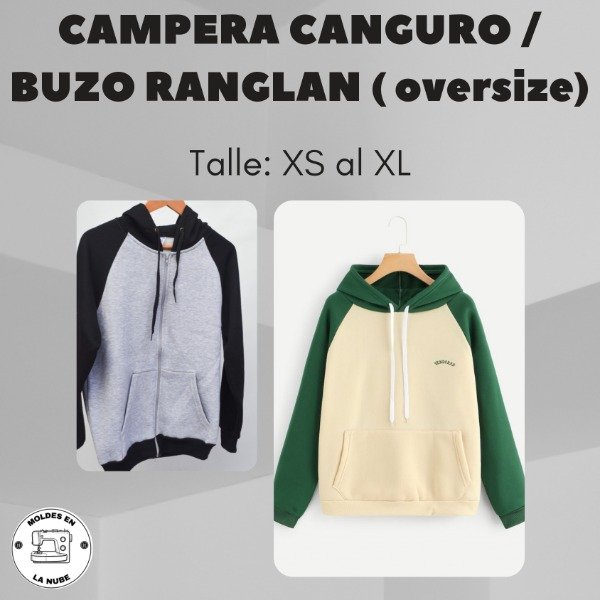 Producto - Campera/Buzo Canguro Ranglan Oversize Hombre