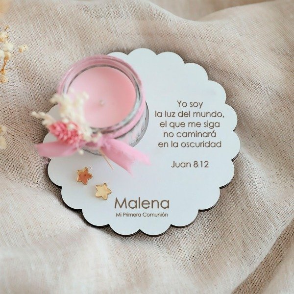 Producto - PORTAVELAS REDONDO ONDITAS CON VELITA DE NOCHE