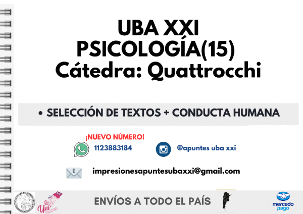Producto - Psicología (15) - Material Completo - Cátedra: Quattrocchi