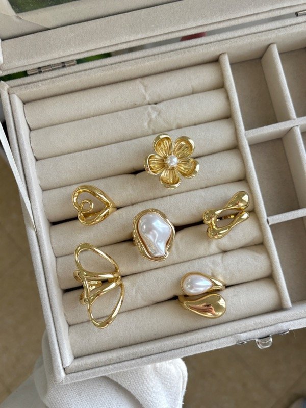 Producto - Anillos CHUNKY Regulables Nueva Colección 2025 Acero Dorado