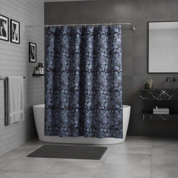 Producto - CORTINA PARA BAÑO SIMPLE PESADA LÍNEA TOP QUALITY "PIEDRAS"