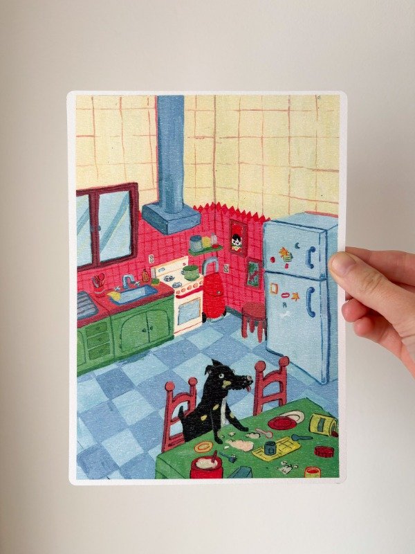 Producto - Perro en la cocina A5