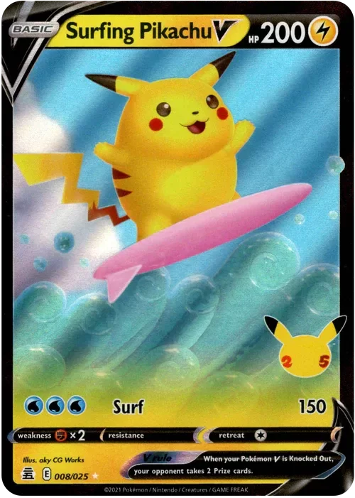 Producto - Surfing Pikachu V - 008/025 - Celebrations - Holo