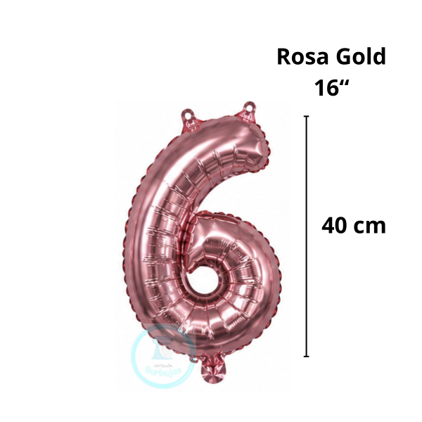 Producto - Globo N. 6 Metalizado 16" (40 cm) ROSADO x1
