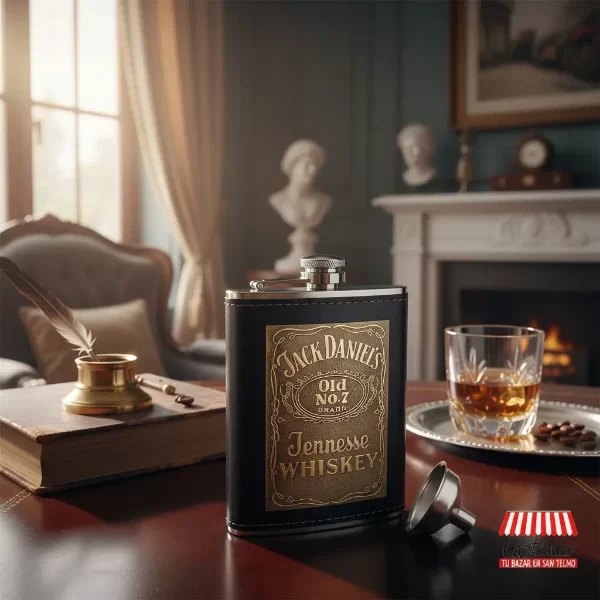 Producto - Petaca Jack Daniels Old 2 + Embudo Acero Inoxidable