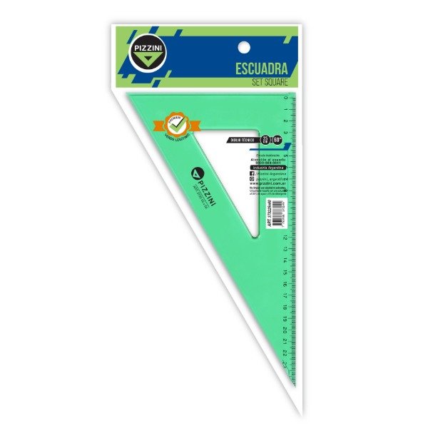 Producto - Escuadra Pizzini acrílica técnica 20 cm x 45 / 60 - 1
