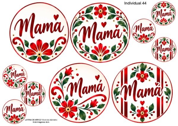 Producto - LAMINA COMESTIBLE MAMA TORTAS INDIVIDUALES 44 - 1