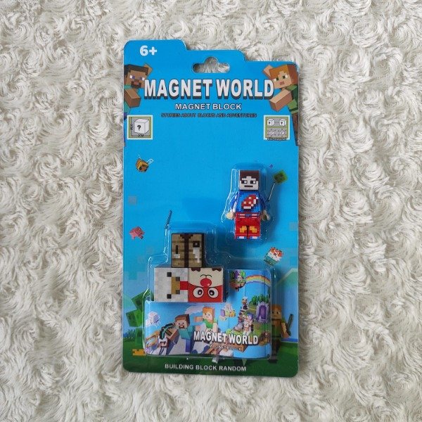 Producto - 3 CUBOS MAGNETICOS MINECRAFT +  1 FIGURA