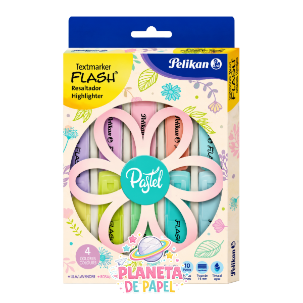 Producto - RESALTADOR PELIKAN FLASH PASTEL x10u. Surtido