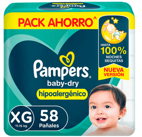 Producto - Pampers Babydry XG x 58
