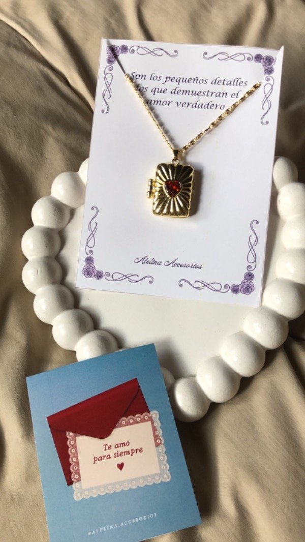Producto - Combo: relicario love book + 2 tarjetas