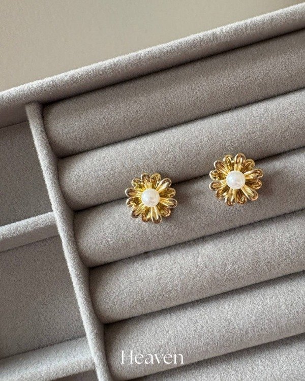 Producto - Aros girasol perla