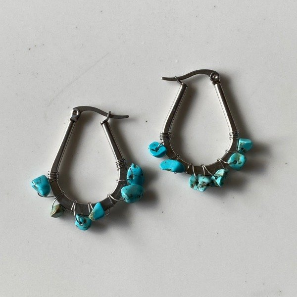 Producto - Argollas GOTA de Turquesa