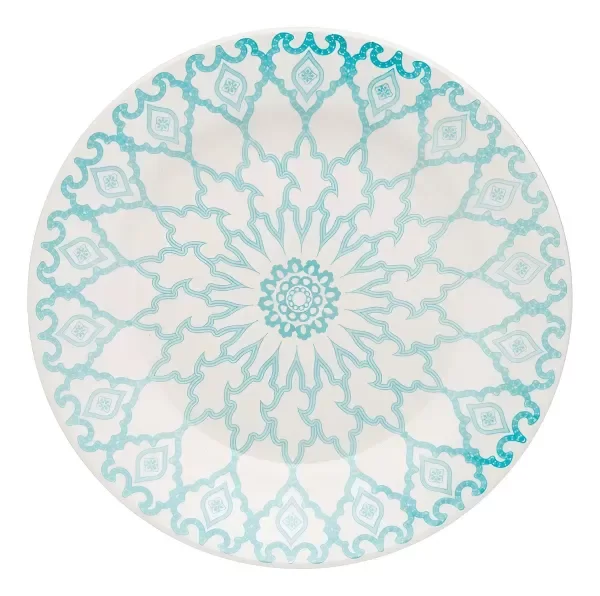 Producto - SET DE 4 PLATOS PLAYOS Y 4 PLATOS HONDOS MANDALA CELESTE DE CERAMICA
