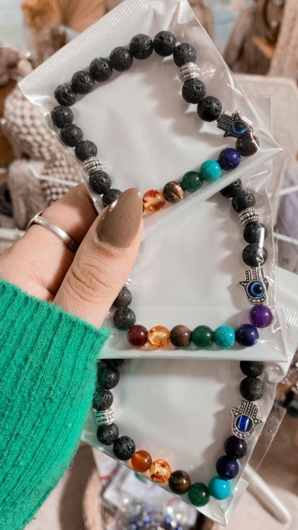 Producto - Pulsera 7 Chakras piedras volcánicas