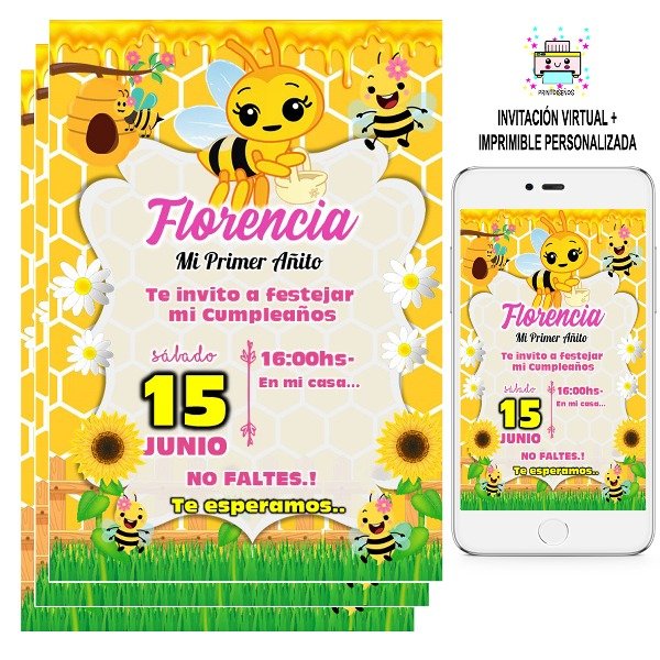 Producto - Tarjeta Invitación digital Abejitas
