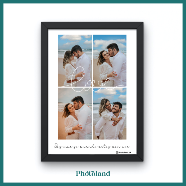 Producto - Lámina para 4 fotos con texto + Portarretrato