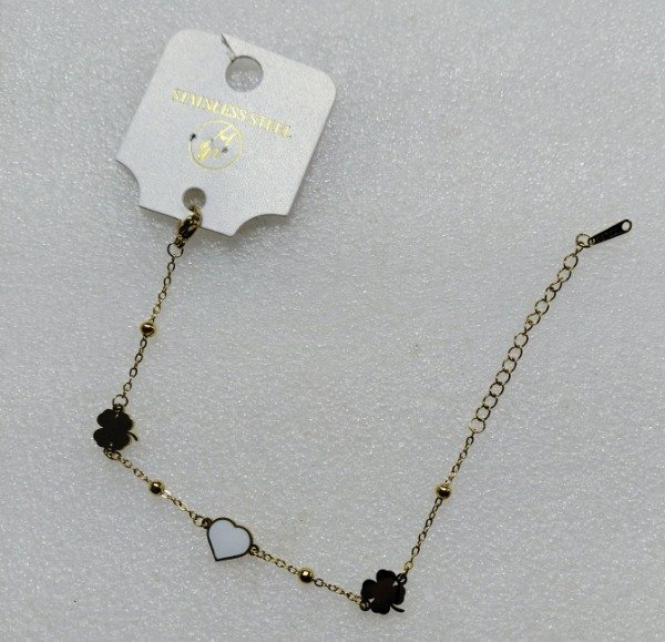 Producto - Pulsera acero dor corazón/ trebol Q YG414 DNB 4/26