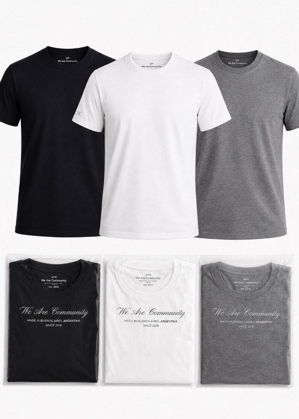 Producto - Pack x3 Remeras Básicas Blanca + Gris + Negra - 0
