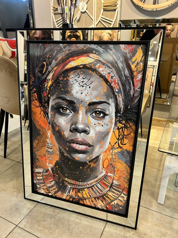 Producto - Cuadro espejado mujer colores 102x72cm
