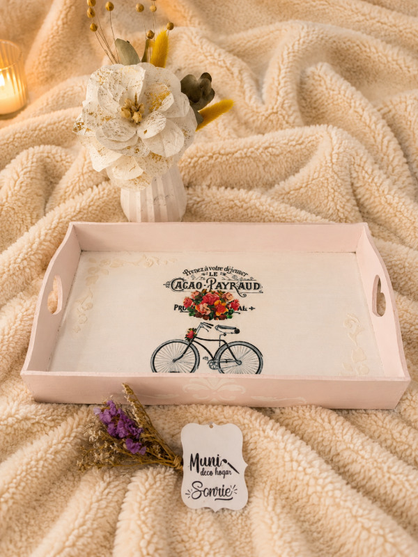 Producto - Bandeja 32x18 cm. Bici floral