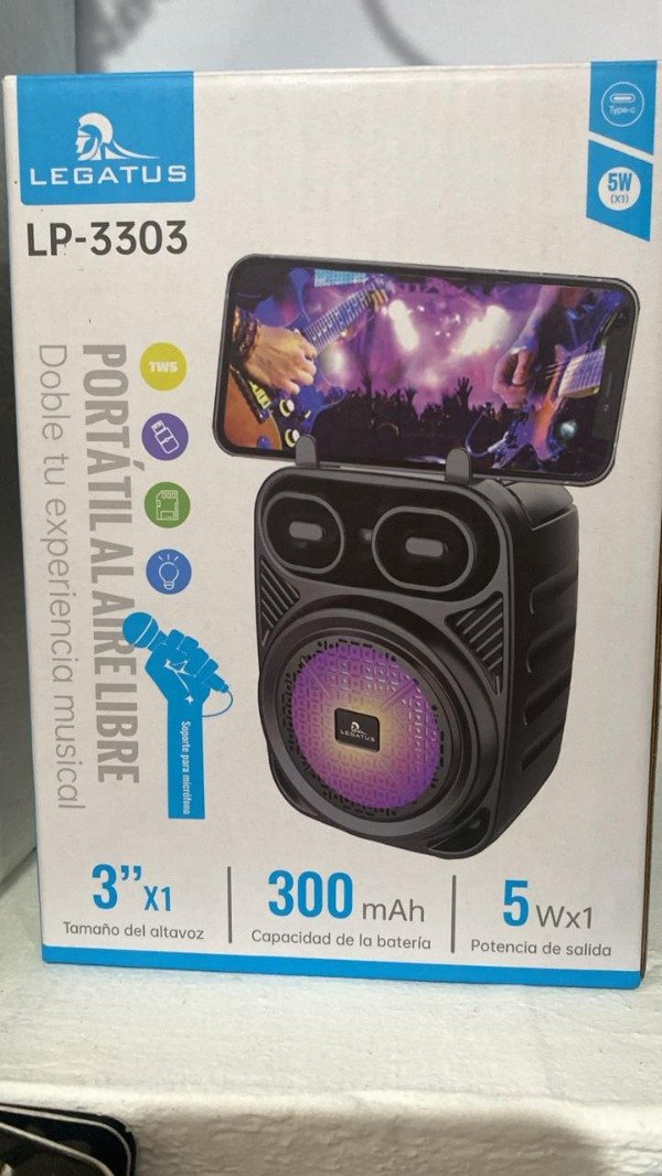 Producto - parlante 3" con apoya celular
