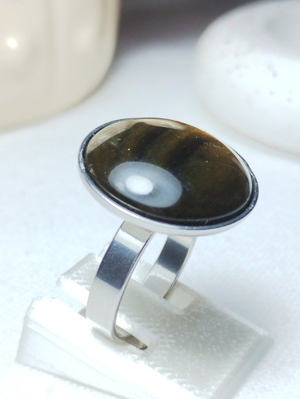 Producto - Anillo redondo ojo de tigre