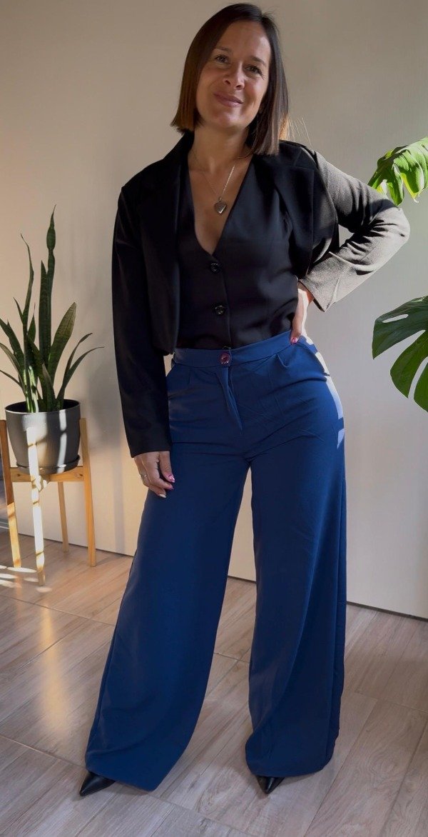 Producto - Pantalon sastrero palazo azul - 2