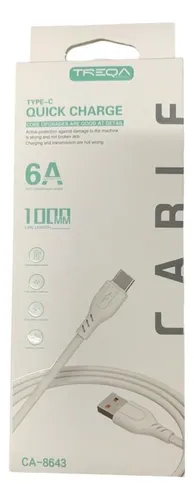 Producto - CABLE DATOS/CARGA TREQA 6A - USB TIPO C - 1 METRO