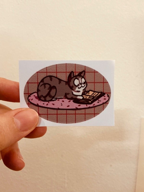 Producto - Vinilo gatito leyendo