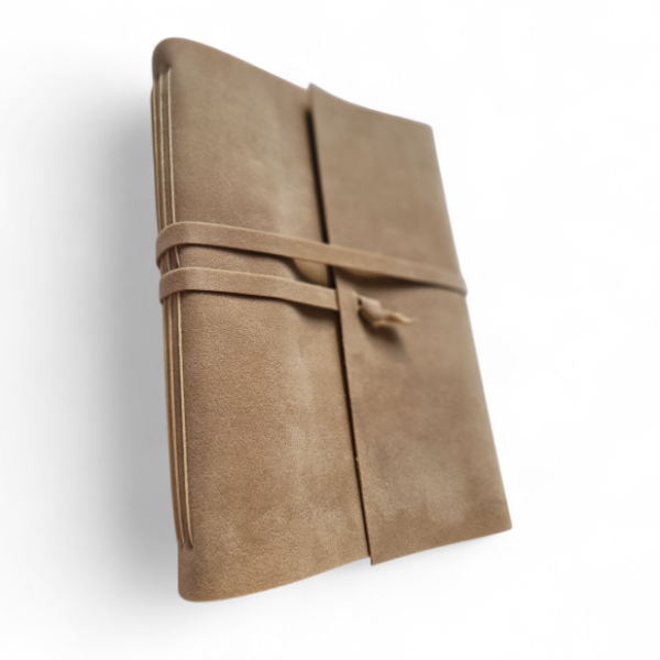 Producto - Bitácora A6 (11x15) de Gamuza Ecocuero Beige