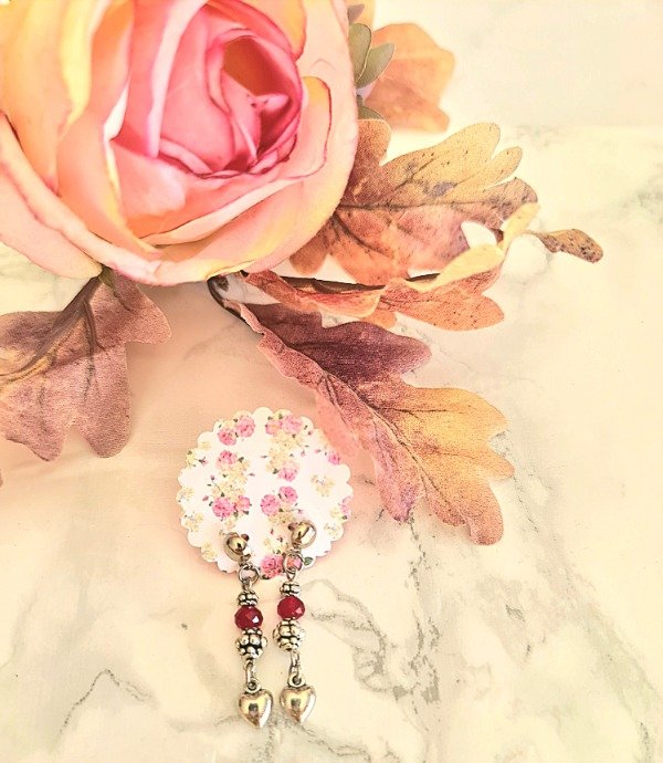 Producto - Aros colgantes ramillete rojo