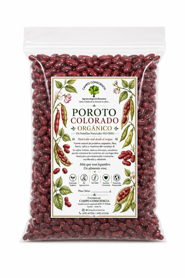 Producto - Poroto Colorado Orgánico 500g - de Semillas Naturales NO-OMG