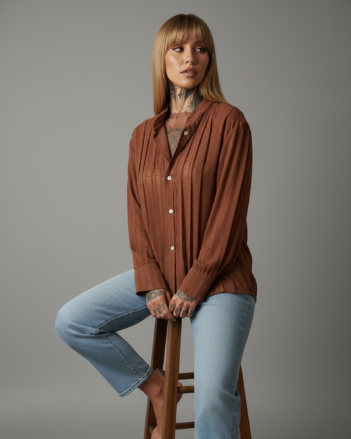 Producto - CAMISA DE PLUMETI PAUL TABLEADA 0191 - 1