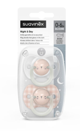Producto - SUAVINEX CHUPETE FISIOLÓGICO NIGHT / DAY - 0-6M - X2 UNIDADES / VARIOS MODELOS