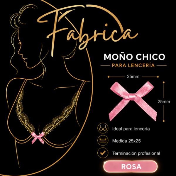 Producto - Moño Chico Rosa (1 unidad)