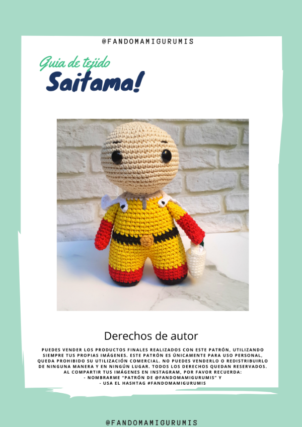 Producto - Patron amigurumi Saitama One puch Man