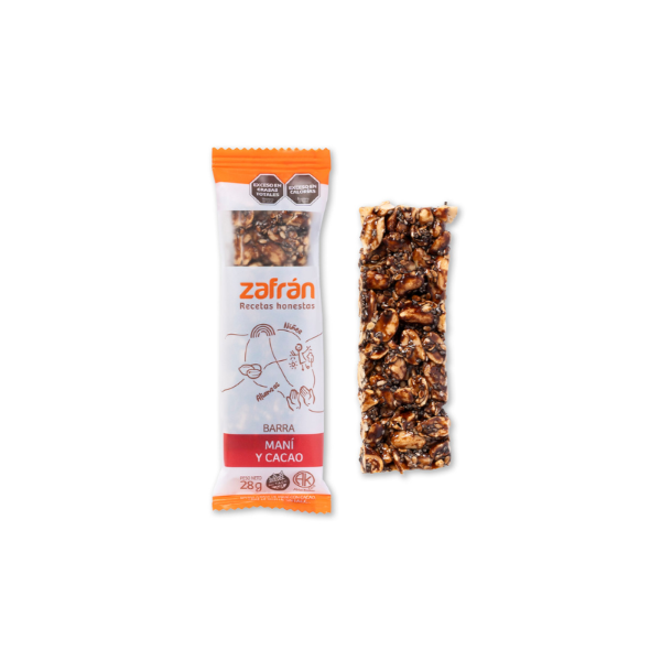 Producto - BARRITAS ZAFRAN MANI Y CACAO X 28 GRS (Caja x  12)