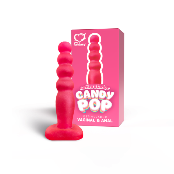 Producto - Estimulador de paleta de caramelo rosa sólido - 14x2,8 cm - 0