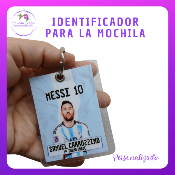Producto - Identificador personalizado para mochila (x 2 unidades)