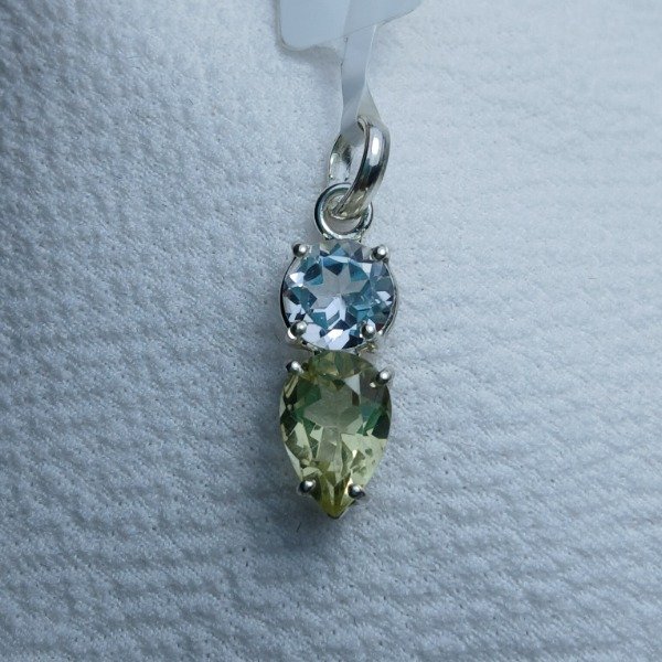 Producto - Dije Plata 925 con topacio claro y cuarzo limón