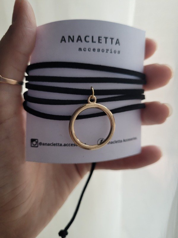 Producto - Choker largo círculo dorado - bijou