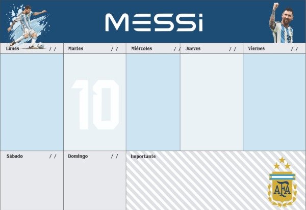 Producto - PLANIFICADOR SEMANAL MESSI