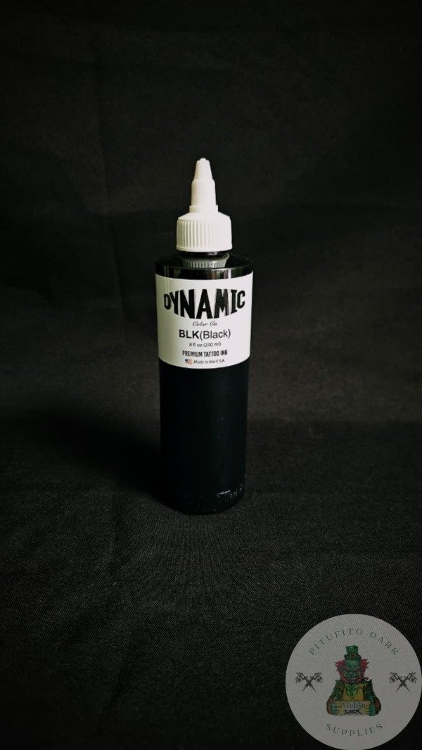 Producto - Tinta Dynamic Black 8oz Original Negro Tattoo Líneas y Relleno