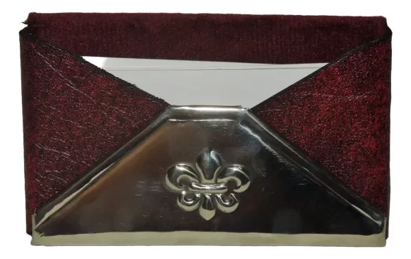 Producto - Tarjetero De Mesa Cuerina Con Alpaca (bordo)