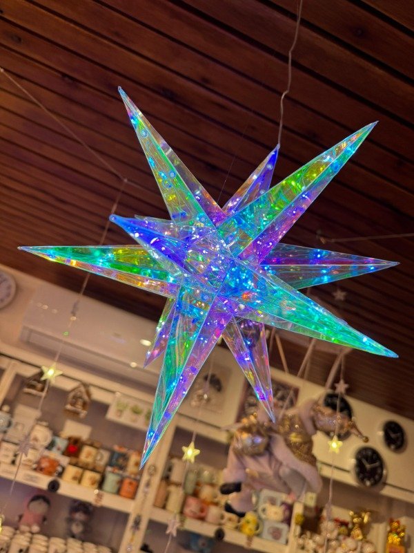 Producto - Estrella tornasolada luminosa 30cm (Efectivo: 55.120)